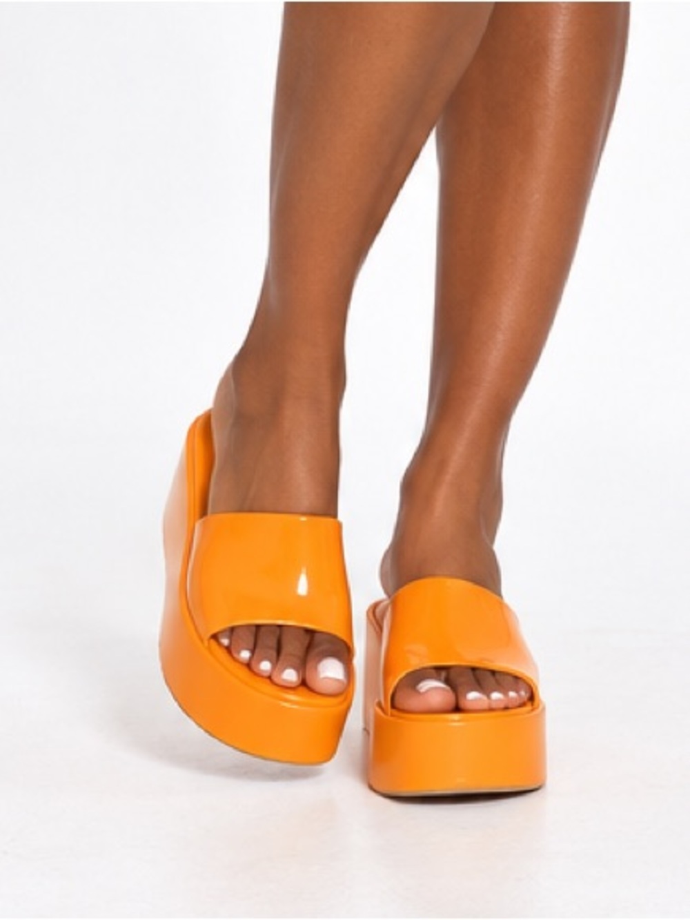 MELISSA Orange Platform Slide Sandals